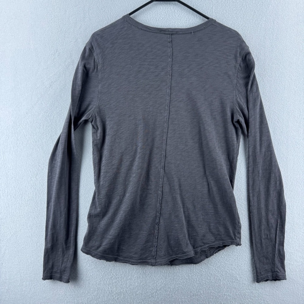 American Giant Shirt Womens Medium Gray Gauzy Cotton Long Sleeve Crew Tee USA - Picture 9 of 15